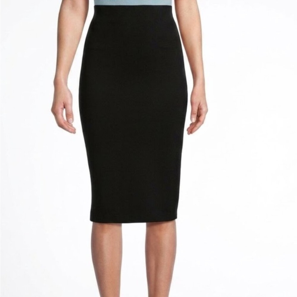 Catherine Malandrino Corpcore Black Ponte Pencil Skirt Bodycon Midi Large